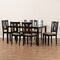 Baxton Studio Fenton Modern and Contemporary Sand Fabric and Dark Brown Finished Wood 7-Piece Dining Set 176-11378-10519-Zoro - alternate 5